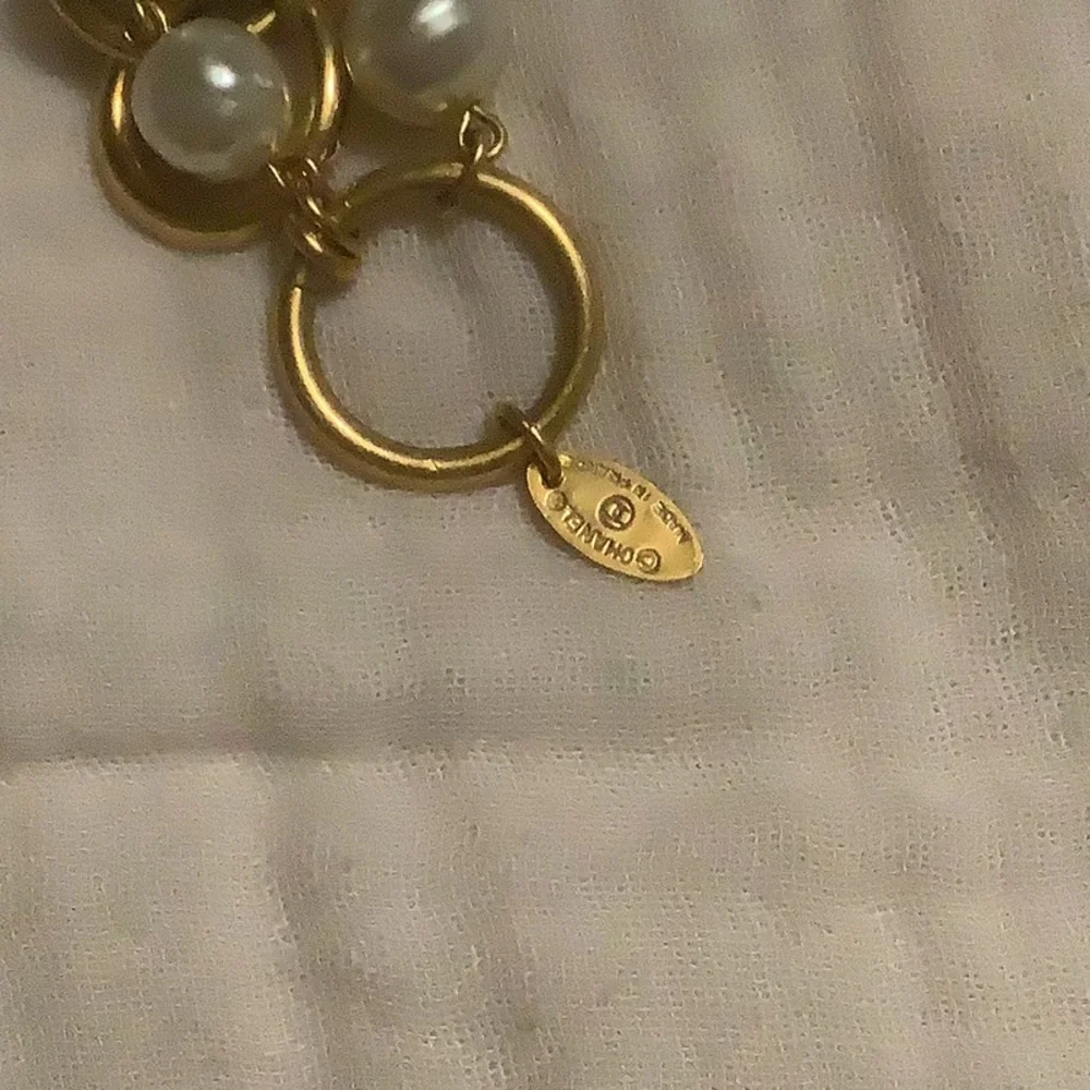 Chanel Gold link Double Strand Elegant Gold and Pearl Necklace